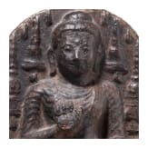 An Indian terracotta figure of a seated Buddha, probably 18th century