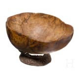 A Tibetan kapala skull bowl on metal stand, 19th century