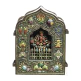 A Tibetan brass gau (travelling cabinet), 20th century