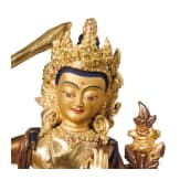 Two Nepalese bronze figures, Naga Kanya and Manjushri, 20th century