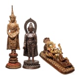Three Thai/Nepalese bronze figures, 20th century