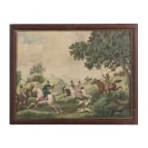The Pleasure of Hunting - a hunting scene, gouache/canvas, German or Austrian, circa 1900