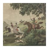 The Pleasure of Hunting - a hunting scene, gouache/canvas, German or Austrian, circa 1900