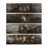 Four German supraportes with putti, 19th century