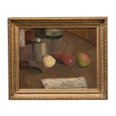 Charles Adolphe Bischoff - Still Life with Apples and Pipe, French, 1920s/30s