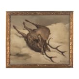 Deer in the Snow, oil/board, German or Czech, 20th century