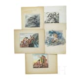 Franz Reinhardt the Elder, 15 watercolors, German, 1st half of the 20th century