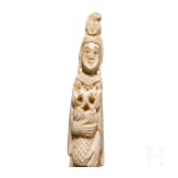 An ivory figure showing a woman with fruits, probably Indian, circa 1900