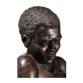 A massive French(?) bronze of a slave with handcuff, 19th century