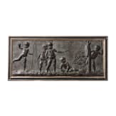 A German stucco relief panel with playing putti, circa 1900
