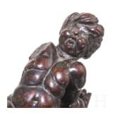 Bacchus on a wine barrel, probably German, 17th century