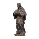 A German or Bohemian wooden figurine of St. Nepomuk, 18th century