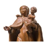 A South German wooden figurine of the Virgin with Child, 18th century