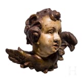 A South German winged angel's head (Putto), 18th century