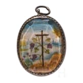 An Austrian or Italian silver-mounted reliquary pendant, circa 1800
