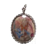 An Austrian or Italian silver-mounted reliquary pendant, circa 1800