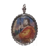 An Austrian or Italian silver-mounted reliquary pendant, circa 1800