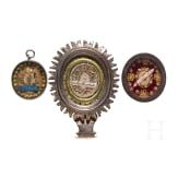 Three silver relic capsules (reliquary), 18th century/dated 1801 (one)