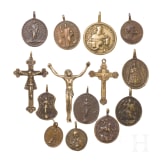 14 German and French (a.o.) Baroque pilgrimage medals, 18th/19th century