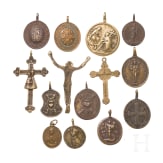 14 German and French (a.o.) Baroque pilgrimage medals, 18th/19th century