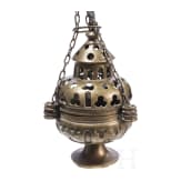 A French bronze censer in Gothic style, 19th century