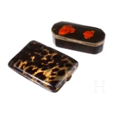 A papier mach&eacute; and lacquer box and a tortoiseshell cigar case, 19th century
