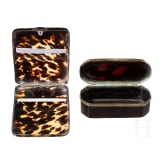 A papier mach&eacute; and lacquer box and a tortoiseshell cigar case, 19th century