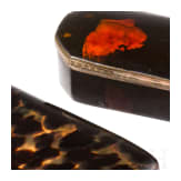 A papier mach&eacute; and lacquer box and a tortoiseshell cigar case, 19th century