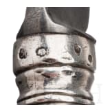 A large knife with silver handle, circa 1800