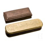 Two brass and copper tobacco boxes, Iserlohn and Dutch, mid-18th century
