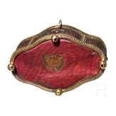 A German silver-gilt reliquary cross and brass-mounted horn box, circa 1800/19th century