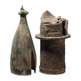 Two notched terracotta elements, probably Nigerian, 20th century