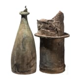 Two notched terracotta elements, probably Nigerian, 20th century