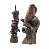 A Congolese Nkisi magic figure and a large Kifwebe mask of the Songye