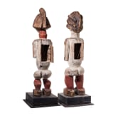 A pair of Gabonese/Congolese standing Kota (Mbete) reliquary figures