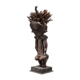 Three Gabonese/Cameroonian wooden Fang figurines