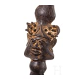 A pair of Cameroonian Bamum pipe-shaped bronzes