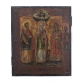 A Russian icon showing Saint Samon, Guri and Aviv, late 19th century