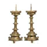 A pair of German late Gothic spike chandeliers in the Flemish style of the 15th century, circa 1900