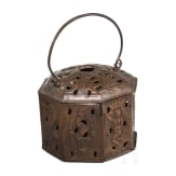 An ornate northern German copper foot warmer, Hannover/Brunswick, circa 1720
