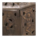 An ornate northern German copper foot warmer, Hannover/Brunswick, circa 1720