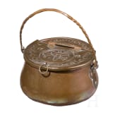 A copper bucket for fish, Nuremberg, dated 1716