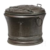 A large South German or Swiss lidded water container, circa 1700