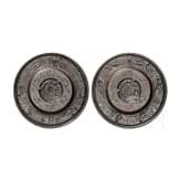 Two German chargers with depiction of the seasons, Ilsenburg foundry, circa 1880