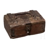 A German iron-mounted offering box, 17th century
