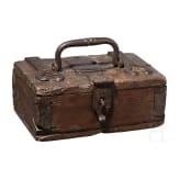 A German iron-mounted offering box, 17th century