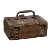 A German iron-mounted offering box, 17th century