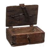 A German iron-mounted offering box, 17th century
