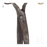 Three German and French pairs of scissors and a lock, 18th - 19th century