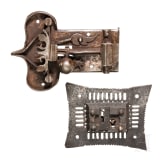 A German and a Spanish iron furniture lock, circa 1600